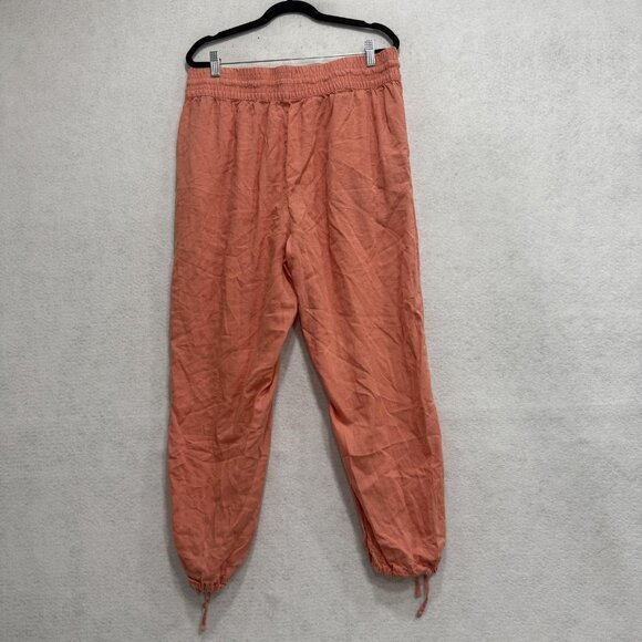 C&C California Pants Womens XL Coral Linen Blend Drawstring Jogger Lounge - Picture 8 of 9